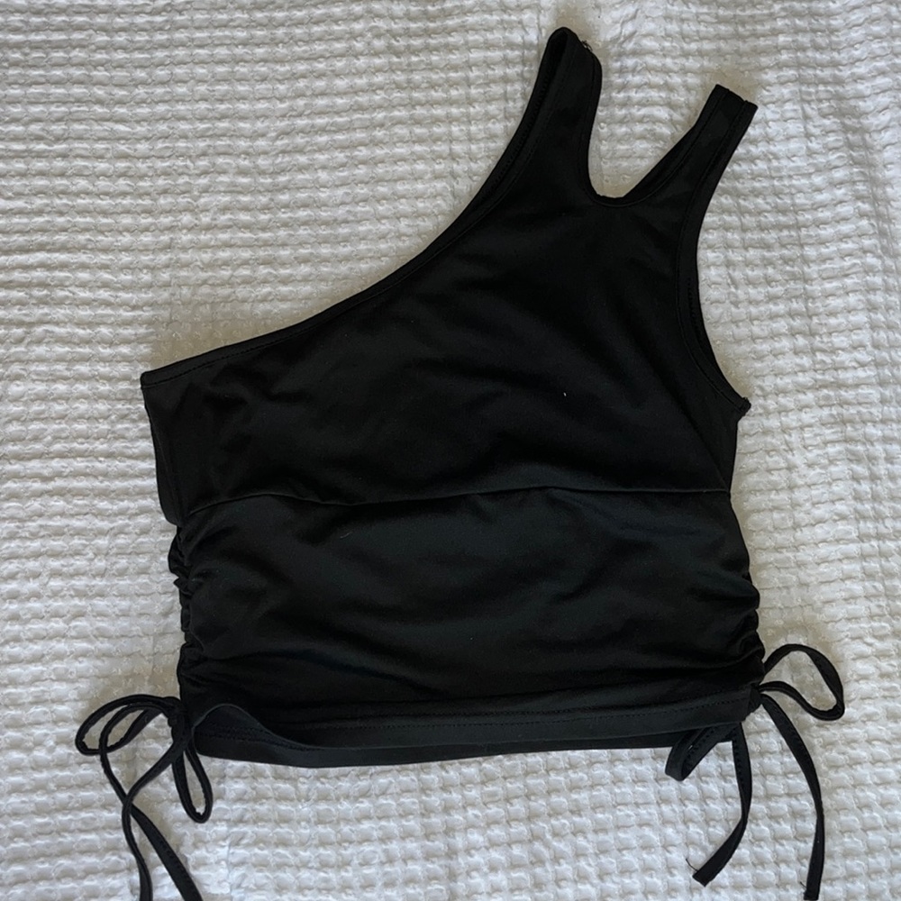 black one shoulder top